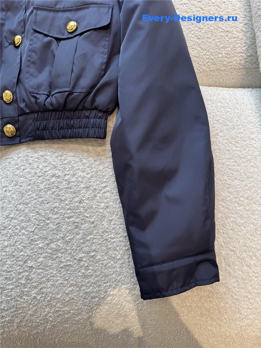 Miu Miu Navy Technical Gazar Blouson Jacket