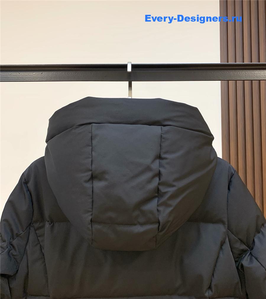 Moncler Black Hooded Belted Puffer Jacket