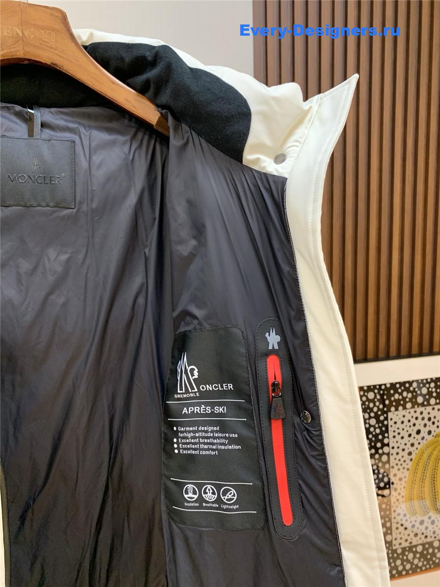 Moncler White Hooded Belted Puffer Jacket