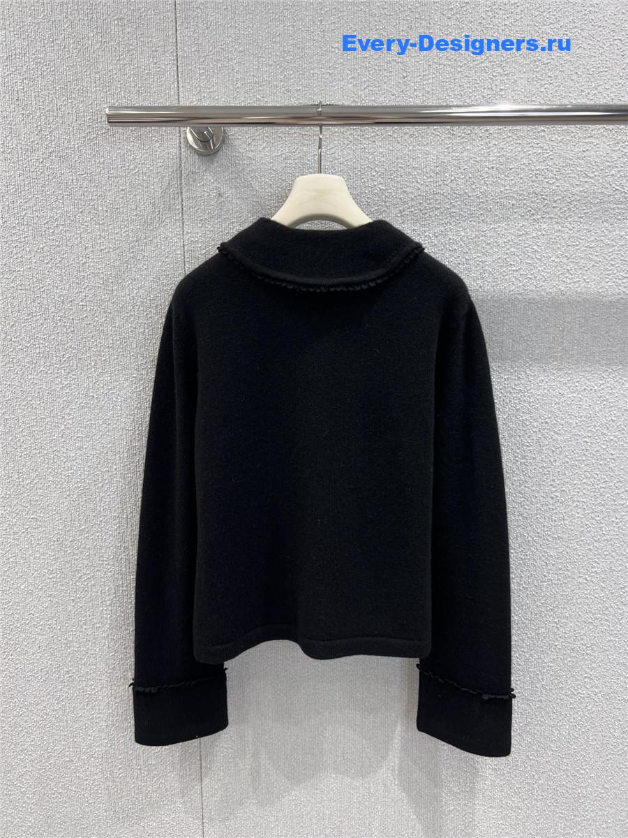 Ch**el black bow knit cardigan