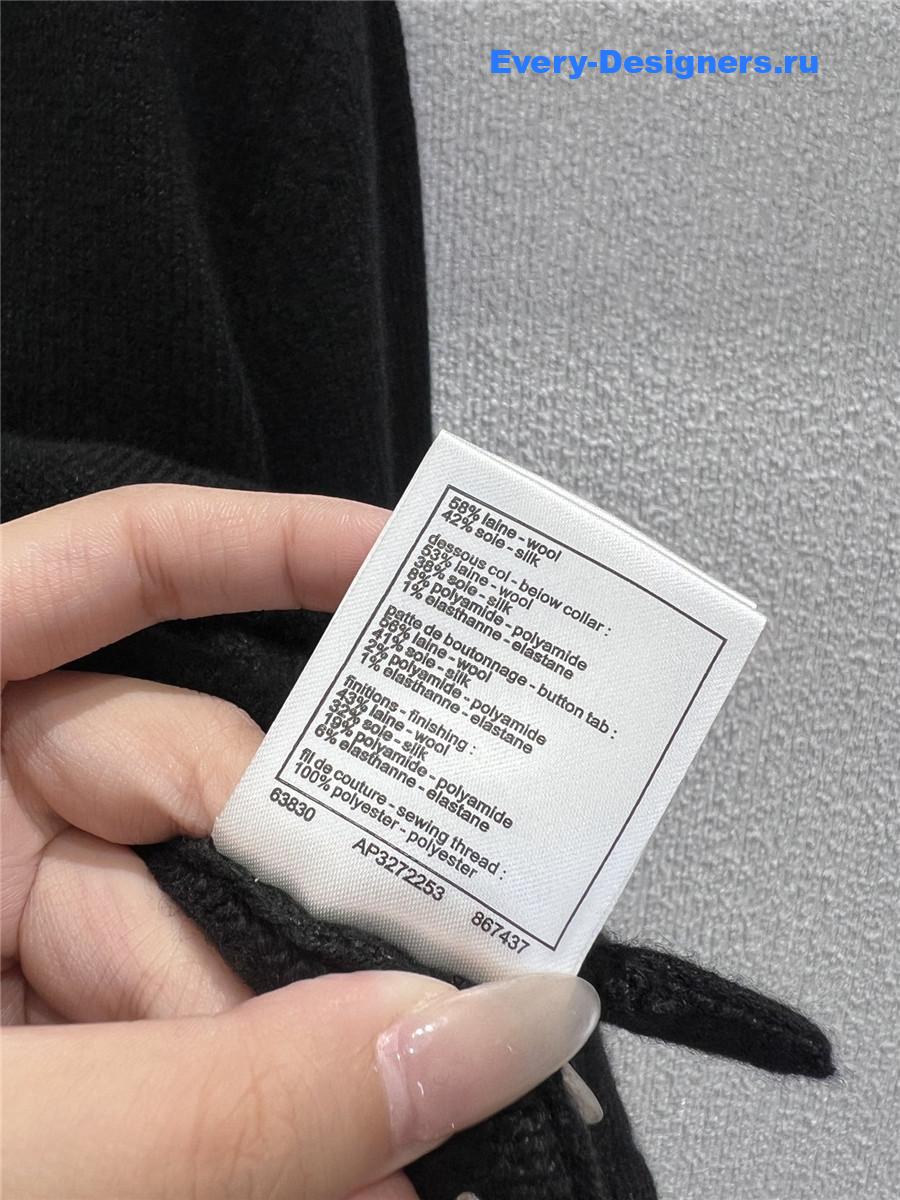 Ch**el black bow knit cardigan