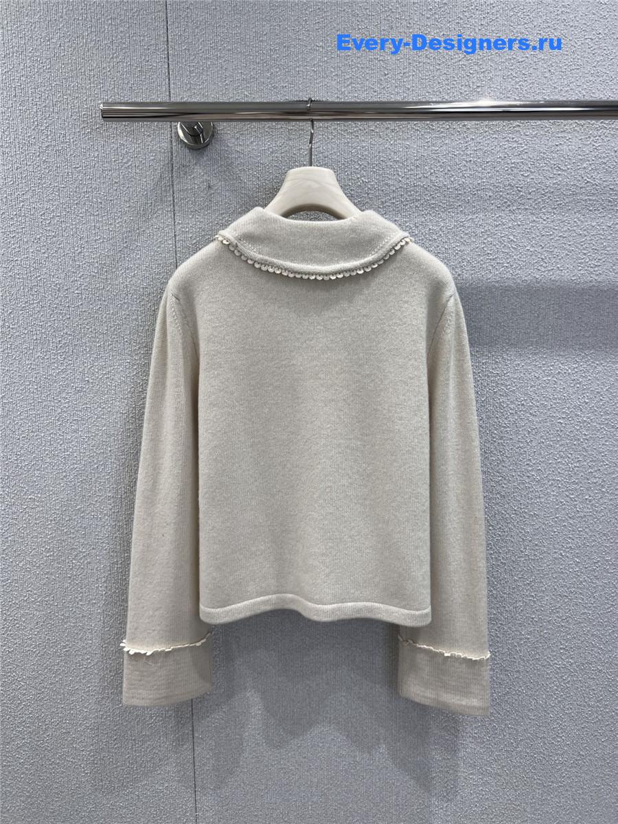 Ch**el white bow knit cardigan