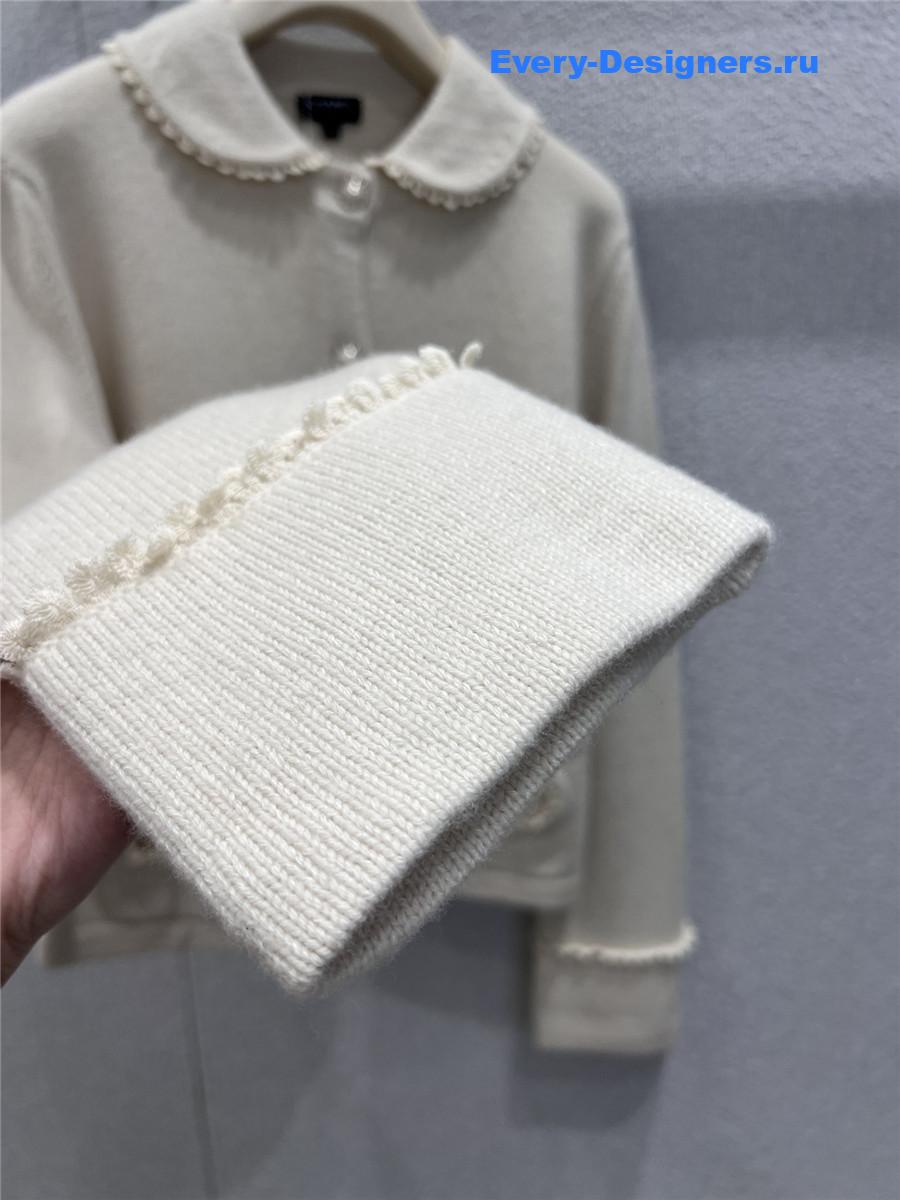 Ch**el white bow knit cardigan