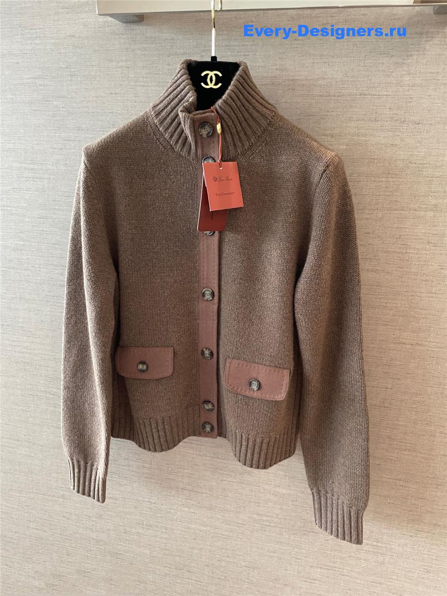 L0r0 P1ana parksville suede-trimmed cashmere cardigan