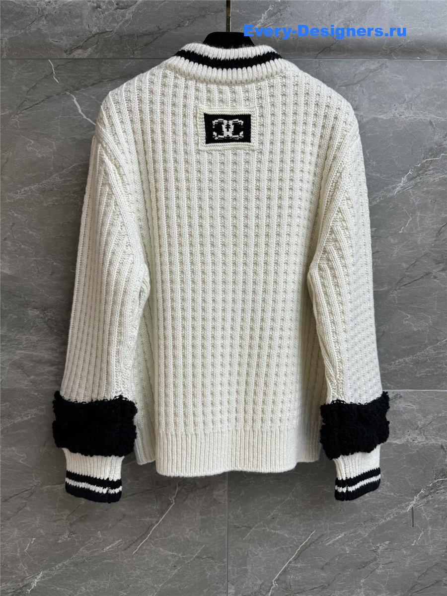 Ch**el white v-neck sweater