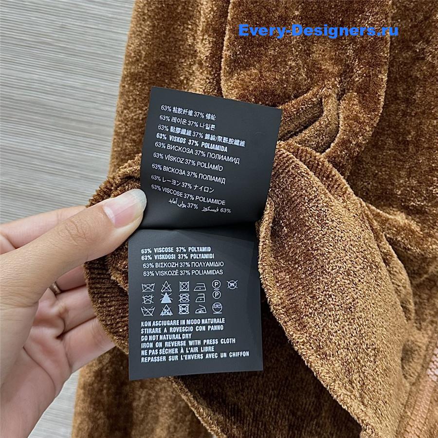 Miu Miu Camel Velvet Zip-up Cardigan