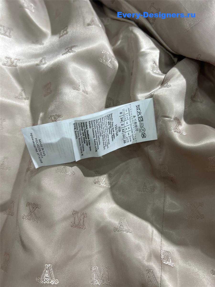 Max Mara Beige Rebus Wool Double-Breasted Short Coat