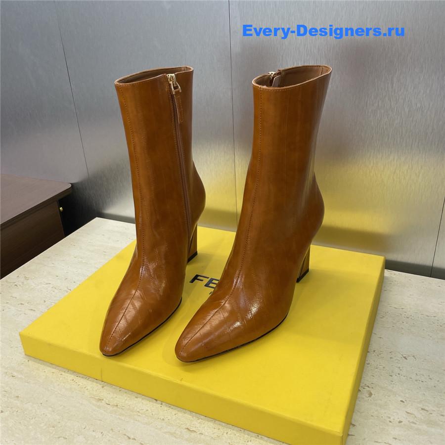 F**di brown pointed-toe ankle boots