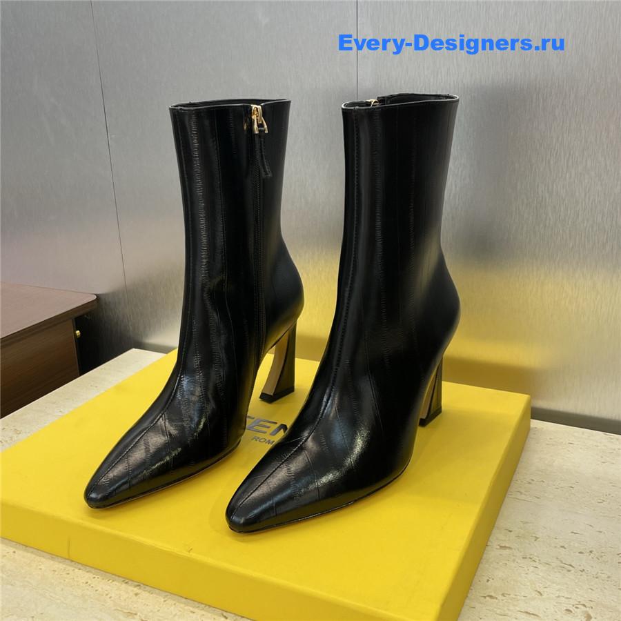 F**di black pointed-toe ankle boots