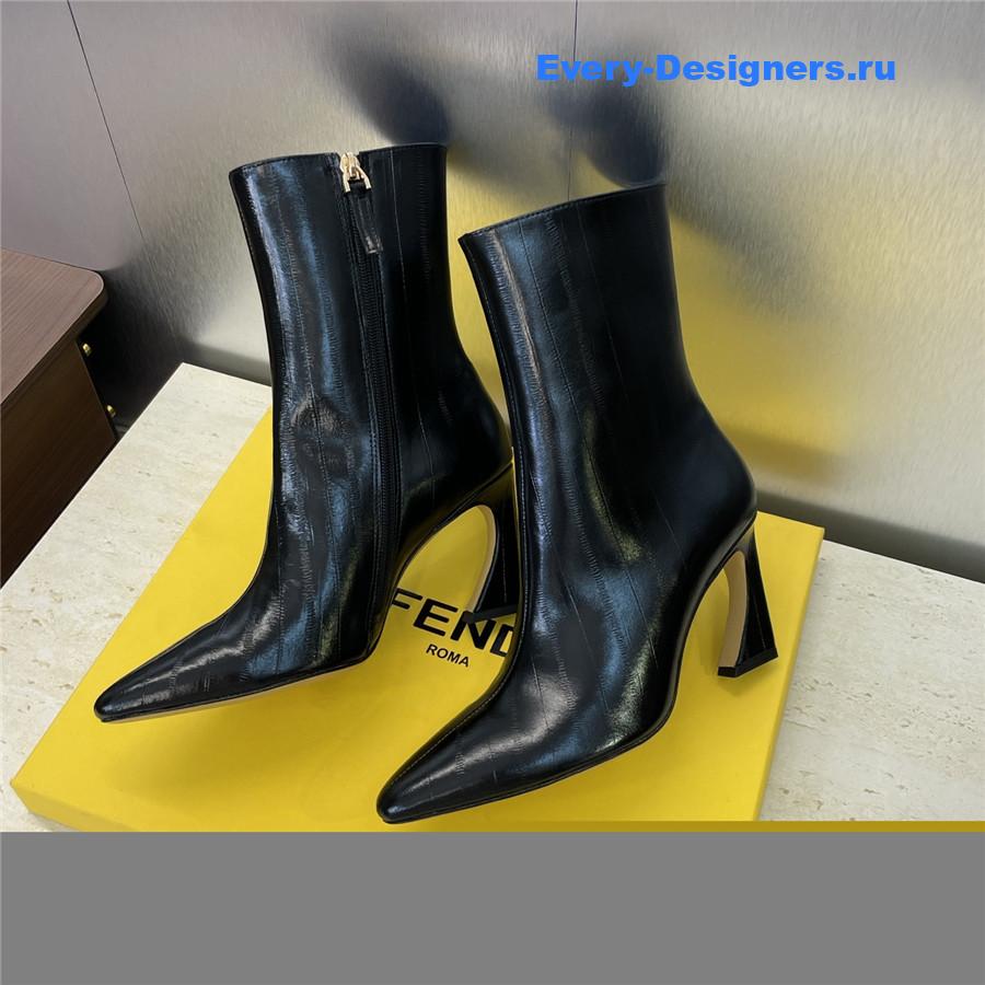 F**di black pointed-toe ankle boots