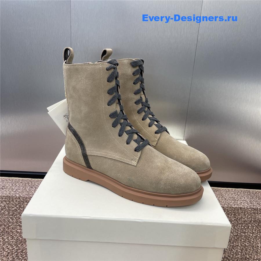BC Grey Suede Monili Lace-Up Boots