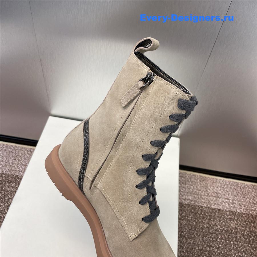 BC Grey Suede Monili Lace-Up Boots