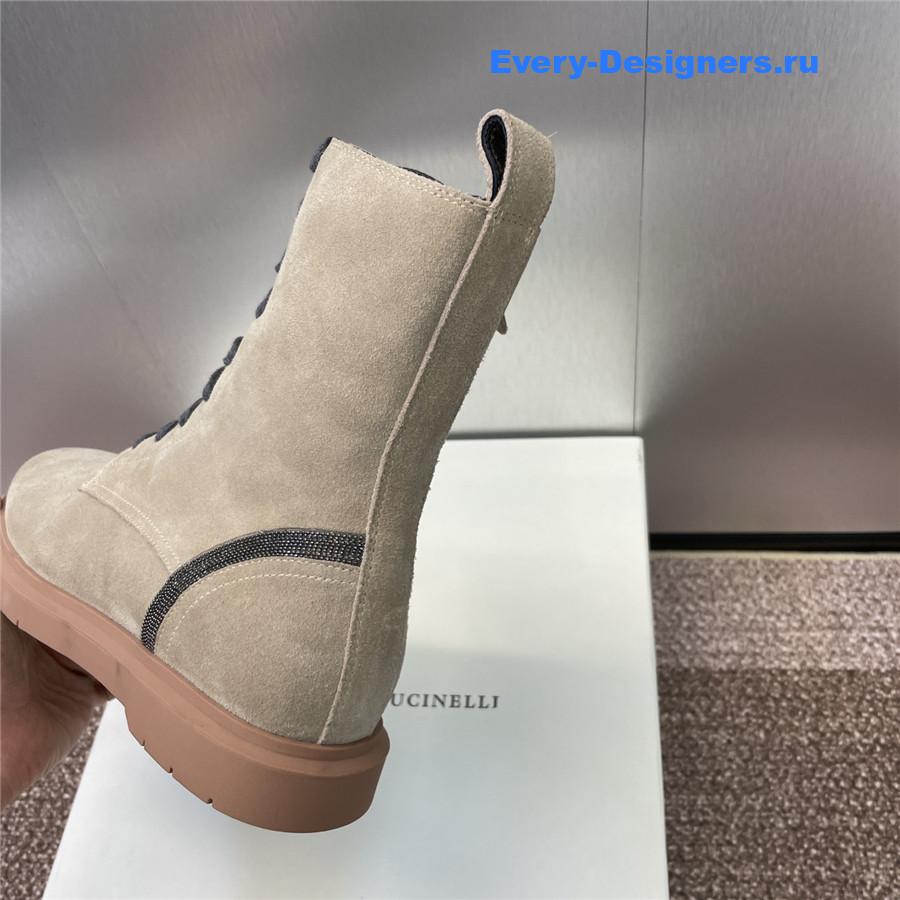 BC Grey Suede Monili Lace-Up Boots