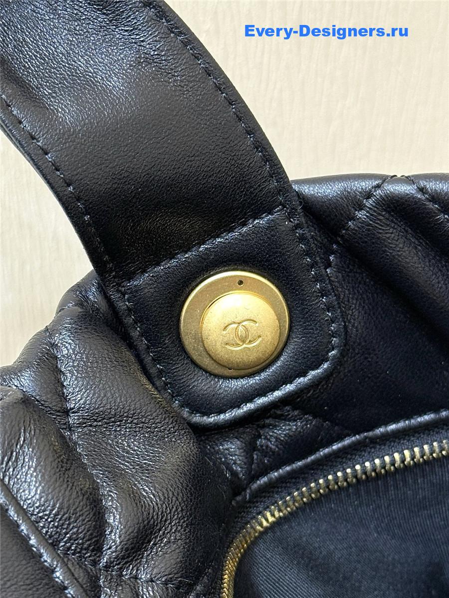 Ch**el 25k black lambskin bow handbag