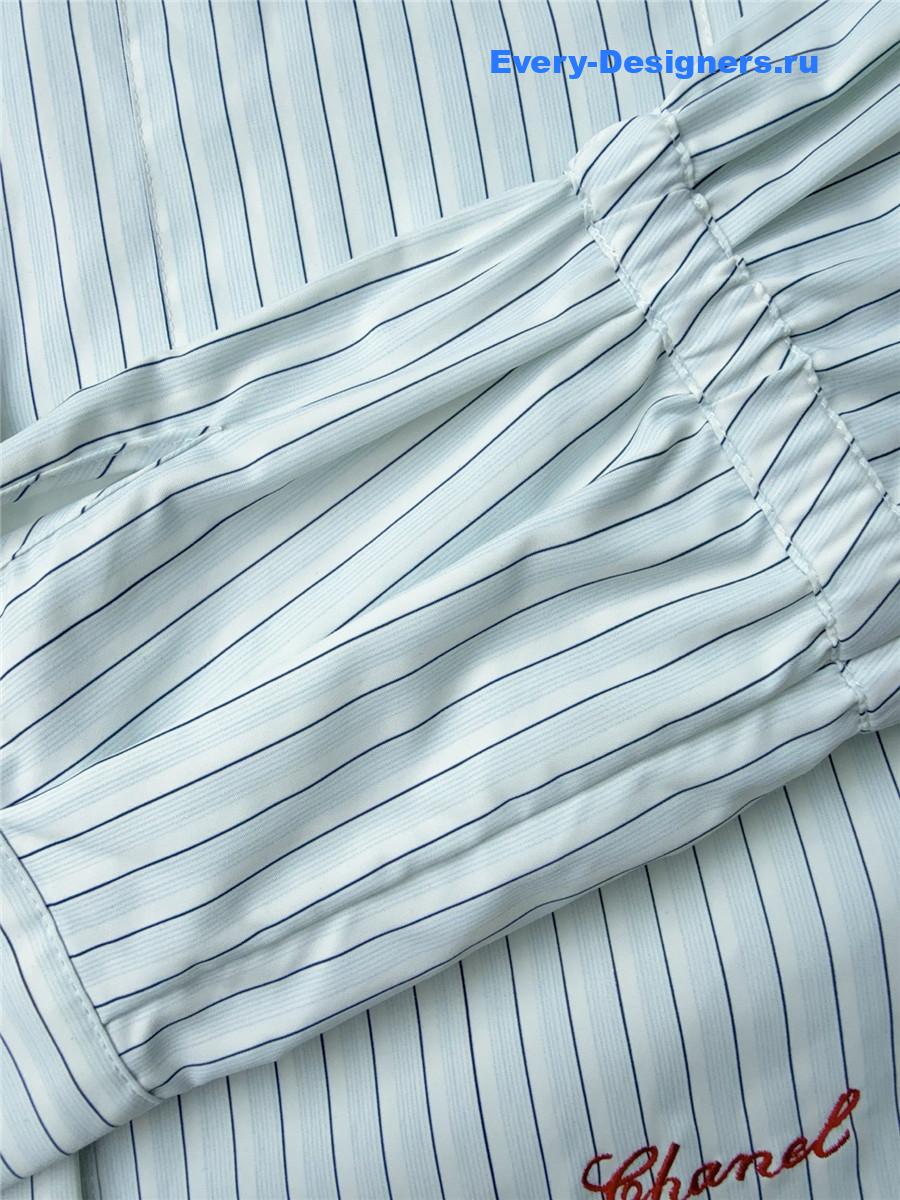 Ch**el striped poplin cropped shirt