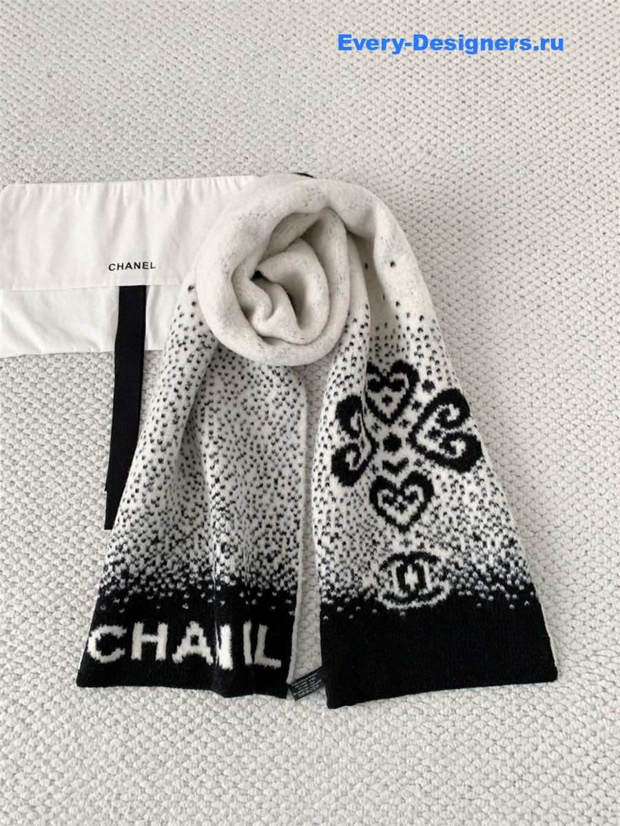 Ch**el black white gradient scarf