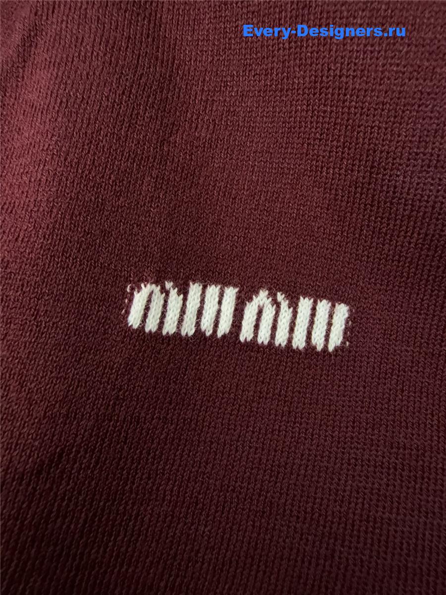 Miu Miu Burgundy/Periwinkle Cashmere And Poplin Shirt