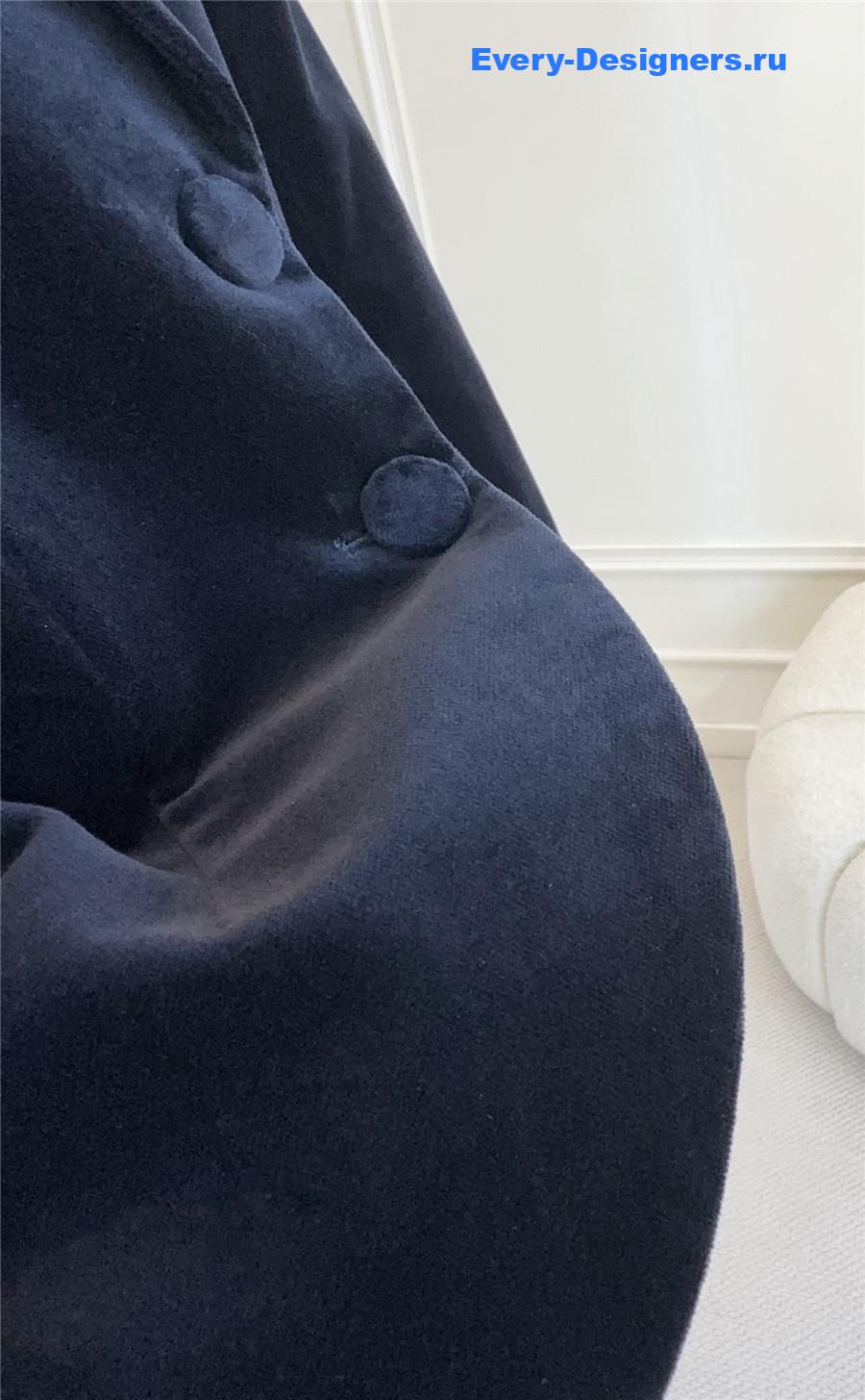 D10r black cotton velvet fitted jacket