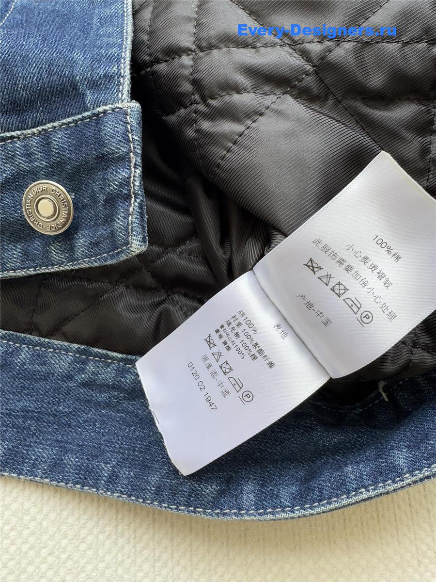 D10r blue shearling denim puffer jacket