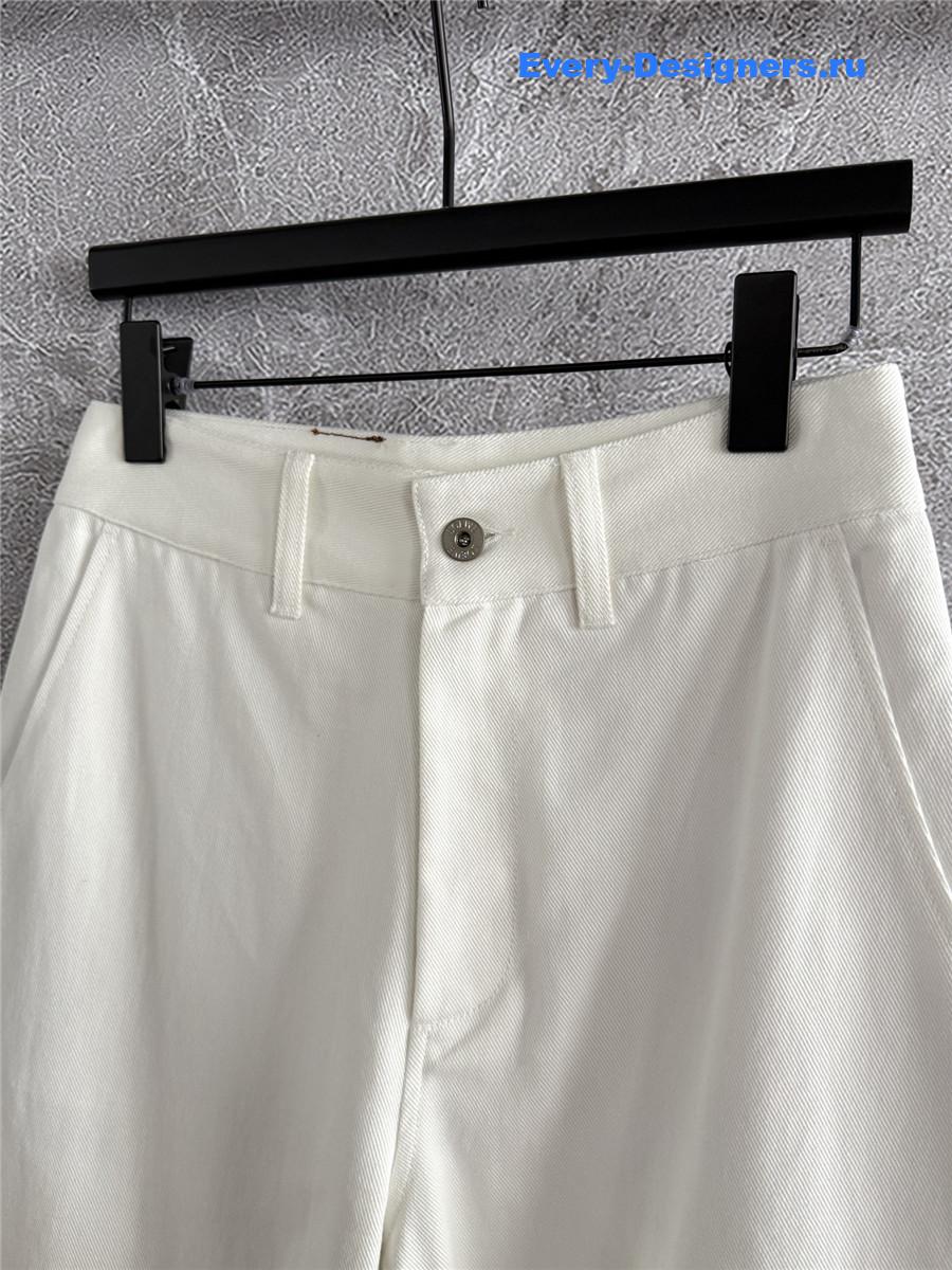 L0ew* anagram embroidered white jeans