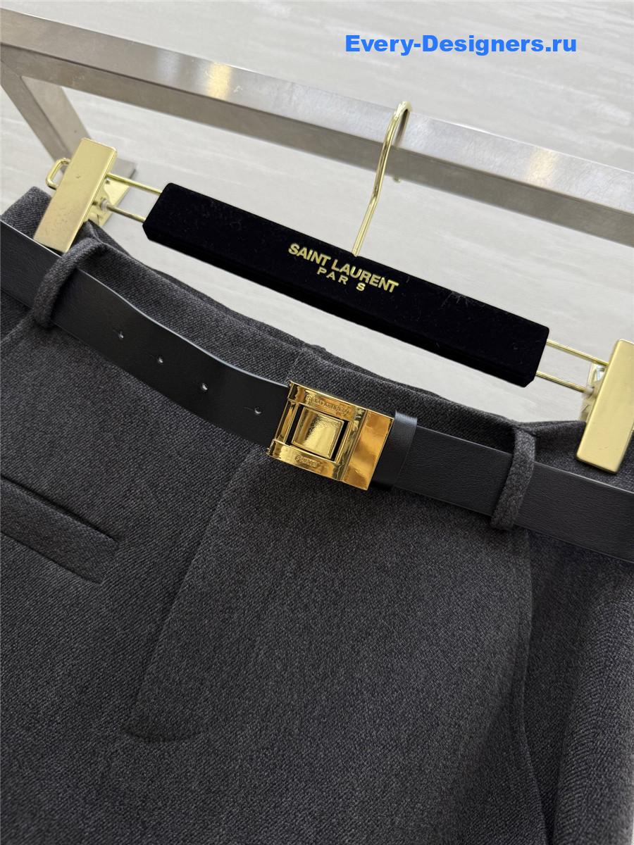 Sa1nt Lau*nt grey high rise plain midi skirt