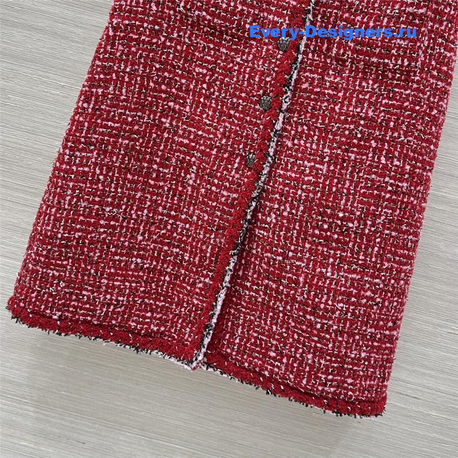 Ch**el red tweed skirt