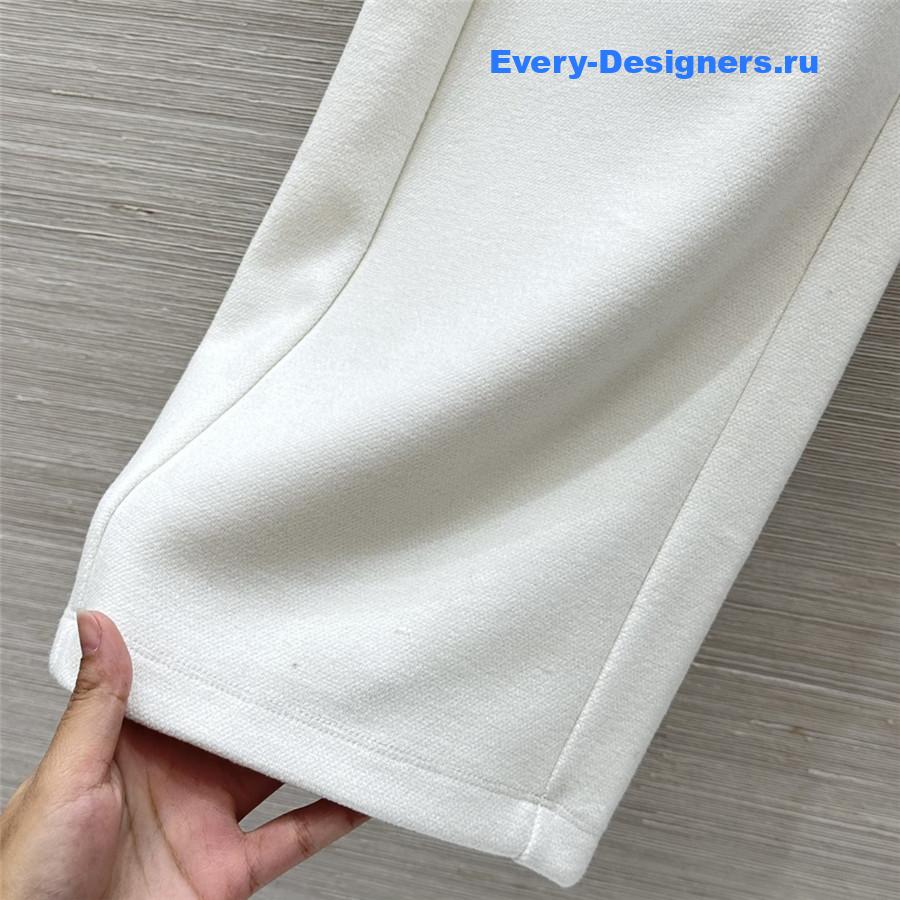 Ch**el logo white wide-leg sweatpants