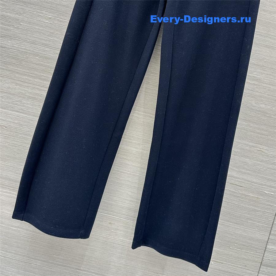Ch**el logo navy wide-leg sweatpants