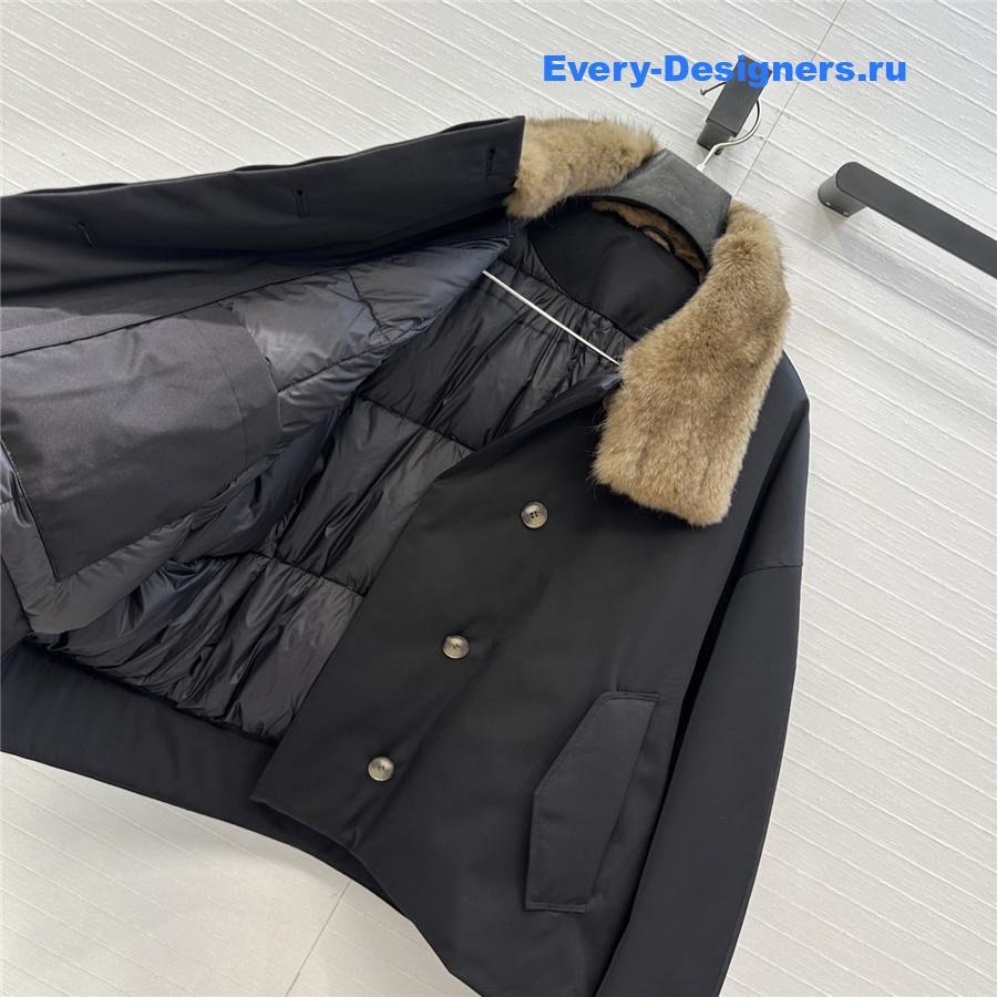 The R0w black collared jacket down jacket