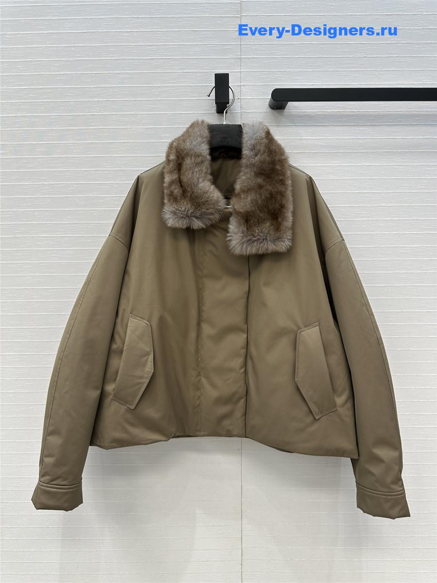 The R0w brown collared jacket down jacket