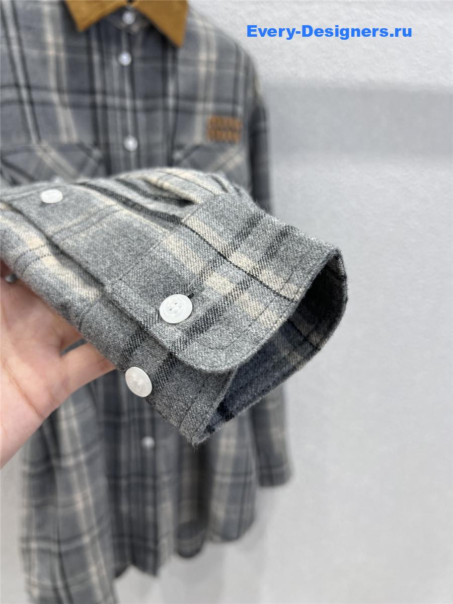 Miu Miu Slate Gray Flannel Mini-dress