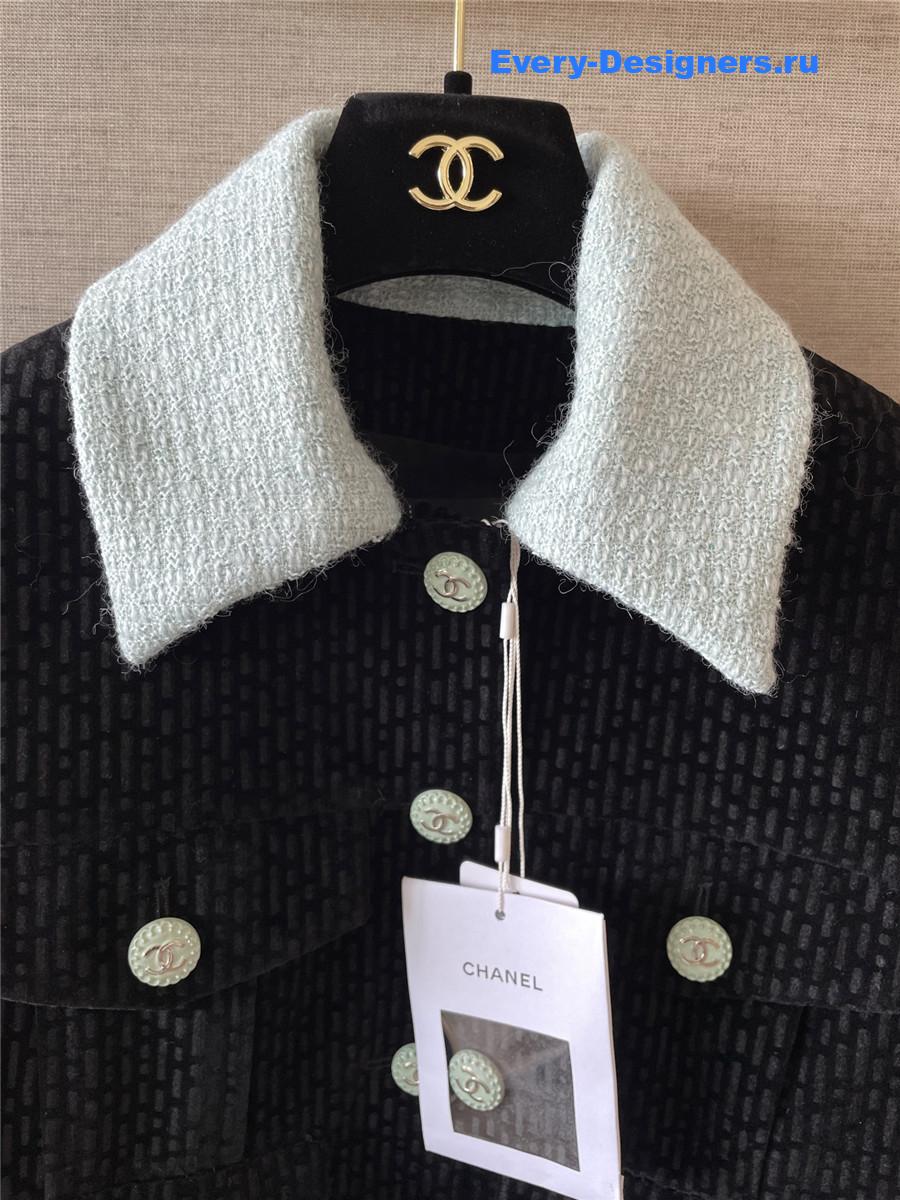 Ch**el blue black velvet jacket