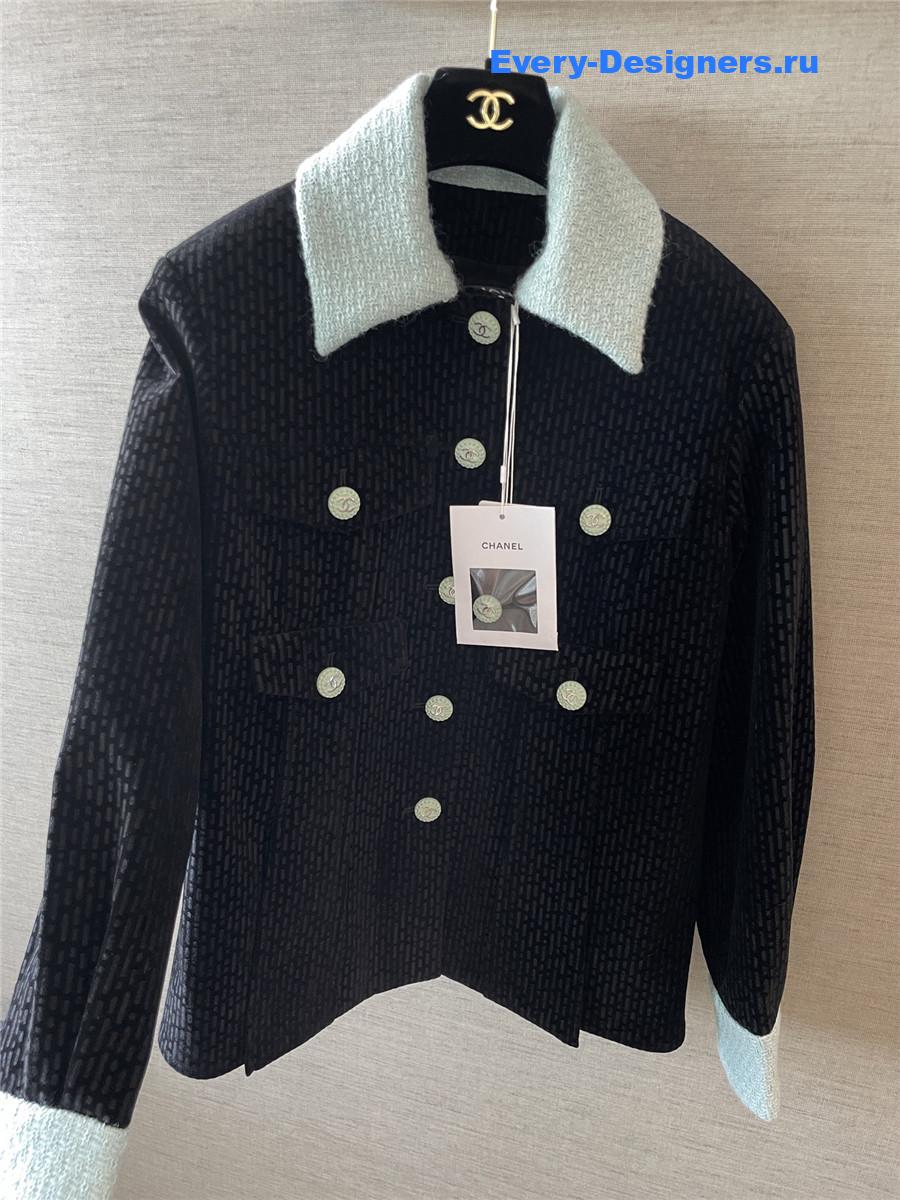 Ch**el blue black velvet jacket