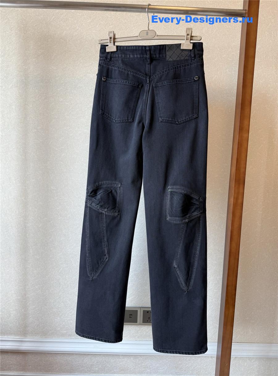 Ch**el black washed distressed jeans