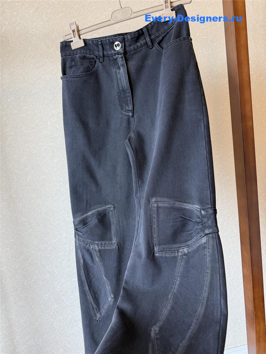 Ch**el black washed distressed jeans