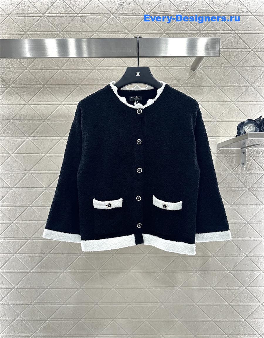 Ch**el black cardigan wide-leg pant set