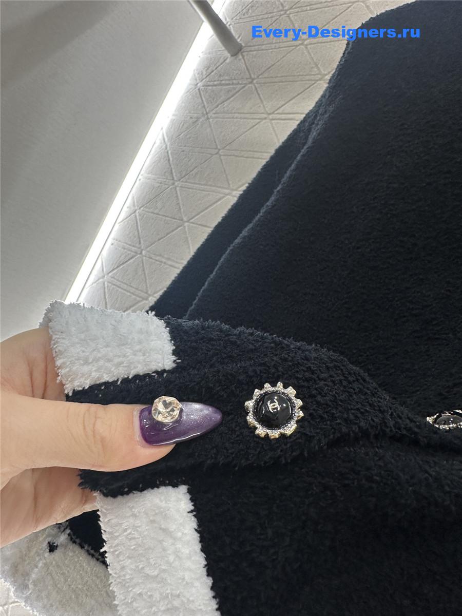 Ch**el black cardigan wide-leg pant set