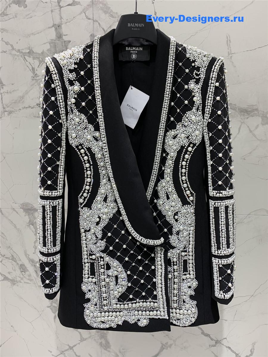 Balmain Black Beaded Blazer