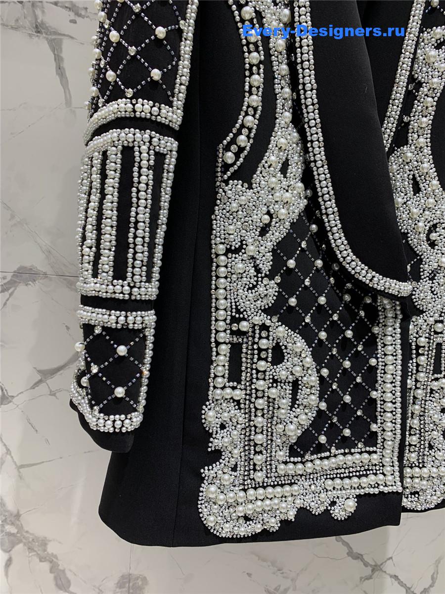 Balmain Black Beaded Blazer