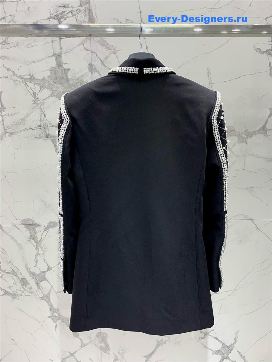 Balmain Black Beaded Blazer