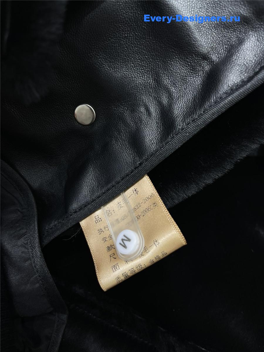 Ch**el black shearling lambskin blouson