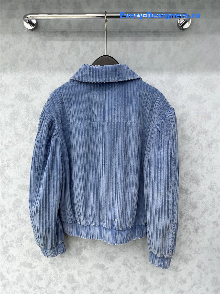 Ch**el blue cotton velvet and strass jacket