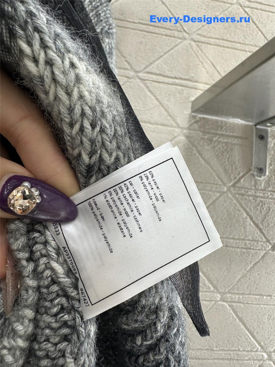 Ch**el large black bow knit sweater