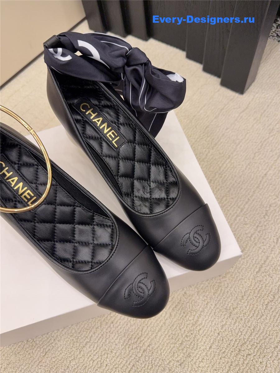 Ch**el black imitation pearls mary janes