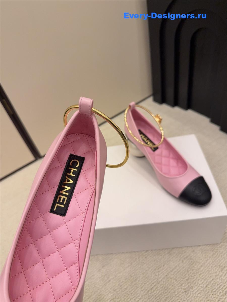 Ch**el pink imitation pearls mary janes