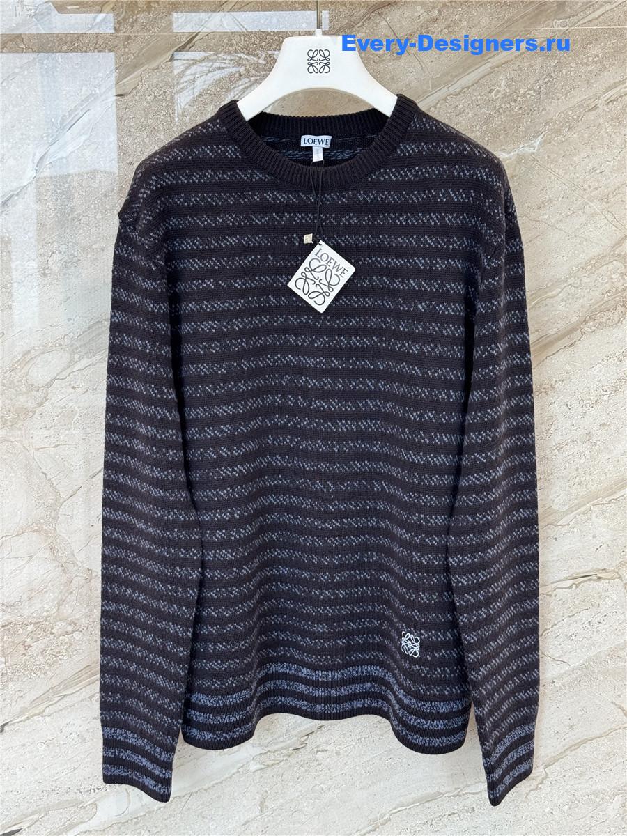 L0ew* striped logo-embroidered sweater