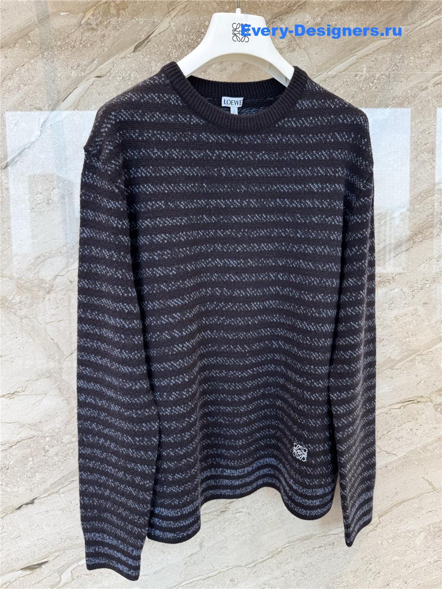 L0ew* striped logo-embroidered sweater